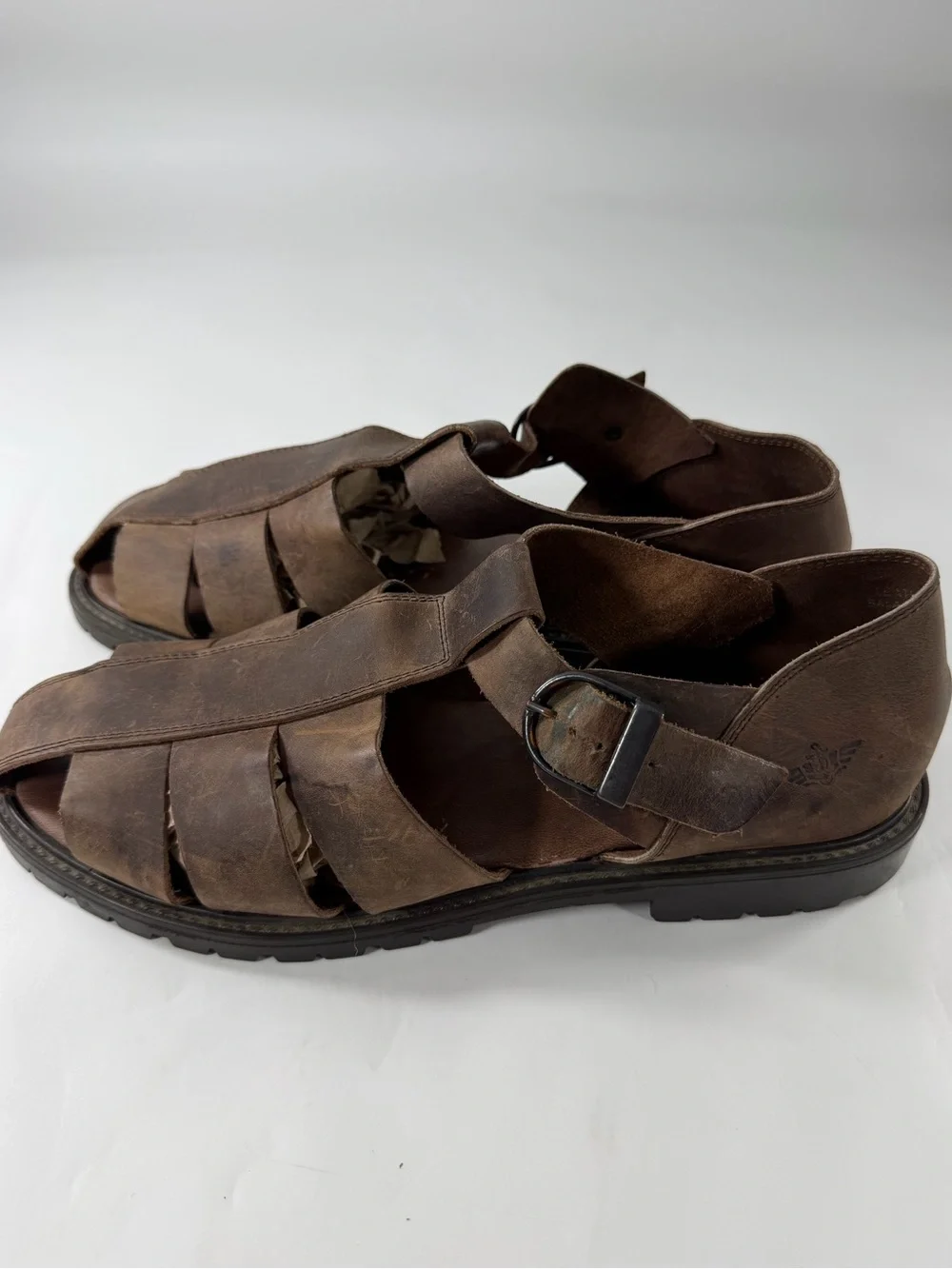 Dockers Made in Italy Leather Fisherman Sandals Men’s 11 Brown Lug Sole